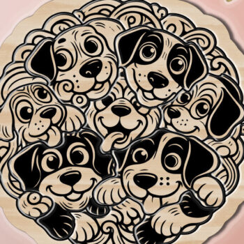 Intra απο ξύλο plywood 3mm-4mm πάχος -  κοπής με λέιζερ  για σκύλους για παιδιά Δίασταση 30x20 cm INTRAFABR-106165984 - Image 1