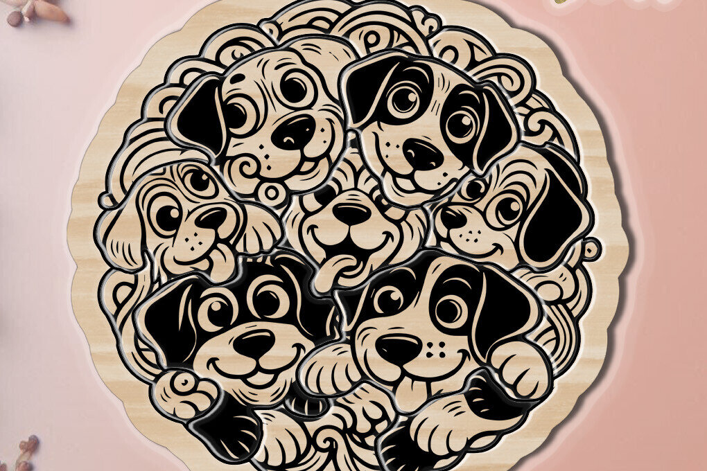 Intra απο ξύλο plywood 3mm-4mm πάχος -  κοπής με λέιζερ  για σκύλους για παιδιά Δίασταση 30x20 cm INTRAFABR-106165984