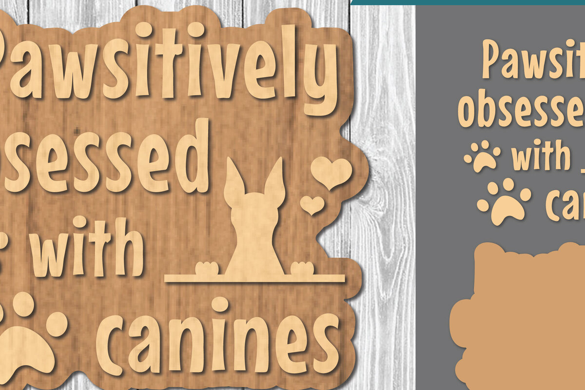 Intra απο ξύλο plywood 3mm-4mm πάχος - Διακόσμηση κοπής με λέιζερ αποσπάσματα σκύλου  4 Δίασταση 20x20 cm INTRAFABR-106885924