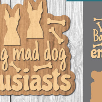 Intra απο ξύλο plywood 3mm-4mm πάχος - Διακόσμηση κοπής με λέιζερ αποσπάσματα σκύλου  8 Δίασταση 20x20 cm INTRAFABR-106886217 - Image 1