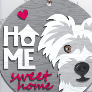 Intra απο ξύλο plywood 3mm-4mm πάχος - Σχέδιο κοπής με λέιζερ στρογγυλή πινακίδα σκύλου Δίασταση 30x20 cm INTRAFABR-111283751