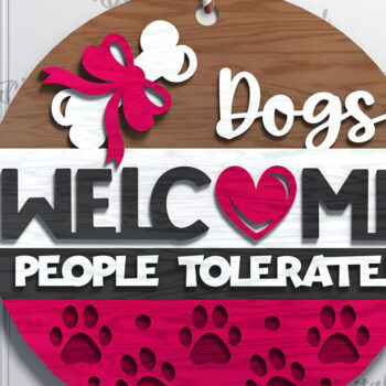 Intra απο ξύλο plywood 3mm-4mm πάχος - Σχέδιο κοπής με λέιζερ στρογγυλή πινακίδα σκύλου Δίασταση 30x20 cm INTRAFABR-111283769 - Image 1