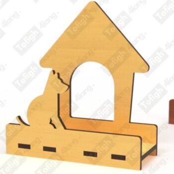 Intra απο ξύλο plywood 3mm-4mm πάχος - Κάτοχος επαγγελματικής κάρτας σε σχήμα σκύλου |  Δίασταση 30x20 cm INTRAFABR-122406584 - Image 1