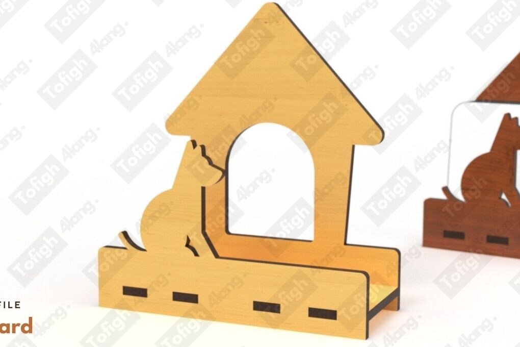 Intra απο ξύλο plywood 3mm-4mm πάχος - Κάτοχος επαγγελματικής κάρτας σε σχήμα σκύλου |  Δίασταση 30x20 cm INTRAFABR-122406584