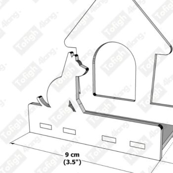 Intra απο ξύλο plywood 3mm-4mm πάχος - Κάτοχος επαγγελματικής κάρτας σε σχήμα σκύλου |  Δίασταση 30x20 cm INTRAFABR-122406584 - Image 3