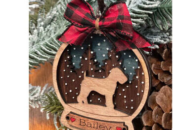 Intra απο ξύλο plywood 3mm-4mm πάχος - Στολίδι με στρώματα Snowglobe για σκύλους Δίασταση 6x6 cm INTRAFABR-25511253 - Image 2