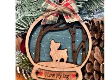 Intra απο ξύλο plywood 3mm-4mm πάχος - Στολίδι με στρώματα Snowglobe για σκύλους Δίασταση 6x6 cm INTRAFABR-25511253 - Image 3