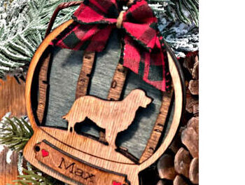 Intra απο ξύλο plywood 3mm-4mm πάχος - Στολίδι με στρώματα Snowglobe για σκύλους Δίασταση 6x6 cm INTRAFABR-25511253 - Image 4