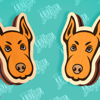 Intra απο ξύλο plywood 3mm-4mm πάχος - Πρότυπα κοπής με λέιζερ σκουλαρίκια με καρφιά σκύλου Δίασταση 3x3 cm INTRAFABR-96201272 - Image 1