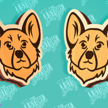 Intra απο ξύλο plywood 3mm-4mm πάχος - Πρότυπα κοπής με λέιζερ σκουλαρίκια με καρφιά σκύλου Δίασταση 3x3 cm INTRAFABR-96201239 - Image 1