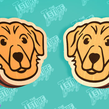 Intra απο ξύλο plywood 3mm-4mm πάχος - Πρότυπα κοπής με λέιζερ σκουλαρίκια με καρφιά σκύλου Δίασταση 3x3 cm INTRAFABR-96201251 - Image 1