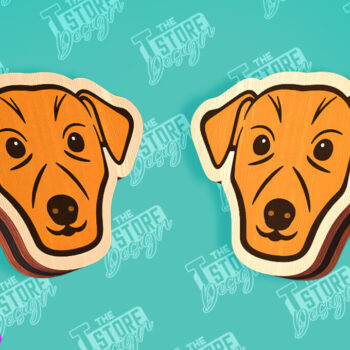 Intra απο ξύλο plywood 3mm-4mm πάχος - Πρότυπα κοπής με λέιζερ σκουλαρίκια με καρφιά σκύλου Δίασταση 3x3 cm INTRAFABR-96201265 - Image 1