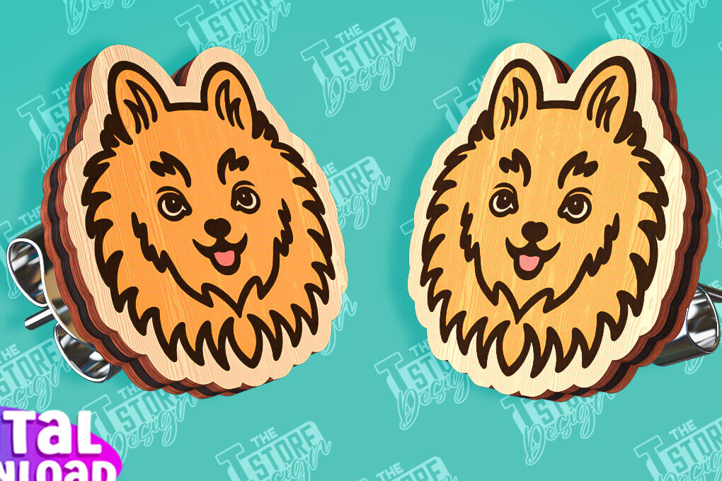 Intra απο ξύλο plywood 3mm-4mm πάχος - Πρότυπα κοπής με λέιζερ σκουλαρίκια με καρφιά σκύλου Δίασταση 3x3 cm INTRAFABR-96201233