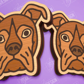 Intra απο ξύλο plywood 3mm-4mm πάχος - Σχέδιο δέσμης προτύπων σκουλαρίκια με καρφιά σκυλιών Δίασταση 3x3 cm INTRAFABR-96135736 - Image 5