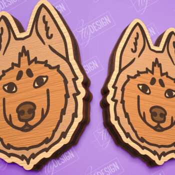 Intra απο ξύλο plywood 3mm-4mm πάχος - Σχέδιο δέσμης προτύπων σκουλαρίκια με καρφιά σκυλιών Δίασταση 3x3 cm INTRAFABR-96135736 - Image 11