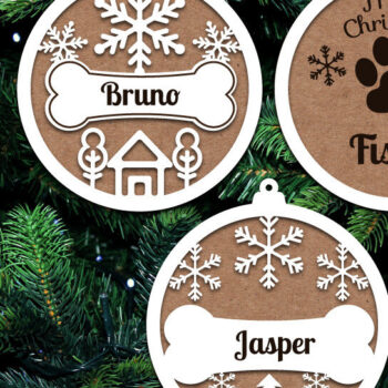 Intra απο ξύλο plywood 3mm-4mm πάχος - Αρχεία λέιζερ Χριστουγεννιάτικων στολιδιών Dog  Δίασταση 8x4 cm INTRAFABR-20658649 - Image 1