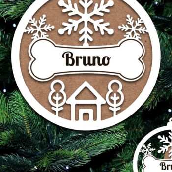 Intra απο ξύλο plywood 3mm-4mm πάχος - Αρχεία λέιζερ Χριστουγεννιάτικων στολιδιών Dog  Δίασταση 8x4 cm INTRAFABR-20658649 - Image 3