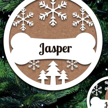 Intra απο ξύλο plywood 3mm-4mm πάχος - Αρχεία λέιζερ Χριστουγεννιάτικων στολιδιών Dog  Δίασταση 8x4 cm INTRAFABR-20658649 - Image 4