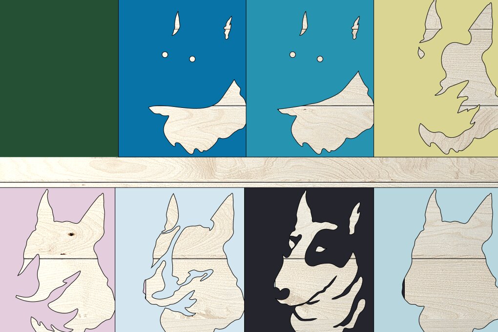 Intra απο ξύλο plywood 3mm-4mm πάχος -  Dog  για Cricut, Dog 3d Shadowbox Δίασταση 25x25 cm INTRAFABR-76594873