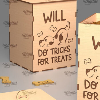 Intra απο ξύλο plywood 3mm-4mm πάχος - Dog Treats Box LaserCut. Storage Box Δίασταση 30x20 cm INTRAFABR-98653224 - Image 1