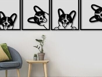 Intra απο ξύλο plywood 3mm-4mm πάχος - Σχέδιο κοπής με λέιζερ διακόσμηση τοίχου σκύλου Δίασταση 30x20 cm INTRAFABR-31704188 - Image 1