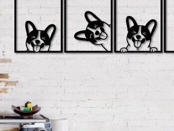 Intra απο ξύλο plywood 3mm-4mm πάχος - Σχέδιο κοπής με λέιζερ διακόσμηση τοίχου σκύλου Δίασταση 30x20 cm INTRAFABR-31704188 - Image 3