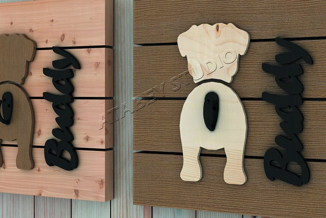 Intra απο ξύλο plywood 3mm-4mm πάχος - Κρεμάστρα τοίχου σκύλου  Δίασταση 20x20 cm INTRAFABR-37056184