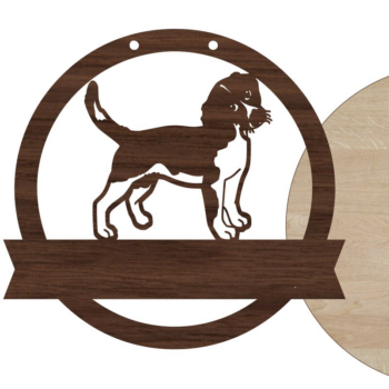 Intra απο ξύλο plywood 3mm-4mm πάχος - Σύμβολο καλωσορίσματος σκύλου και κενό Δίασταση 20x20 cm INTRAFABR-13922438 - Image 1