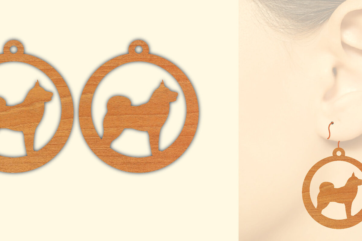 Intra απο ξύλο plywood 3mm-4mm πάχος - Ξύλινα σκουλαρίκια με λέιζερ  Δίασταση 3x3 cm INTRAFABR-65586172