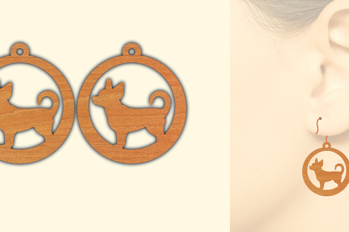 Intra απο ξύλο plywood 3mm-4mm πάχος - Ξύλινα σκουλαρίκια με λέιζερ  Δίασταση 3x3 cm INTRAFABR-65586230