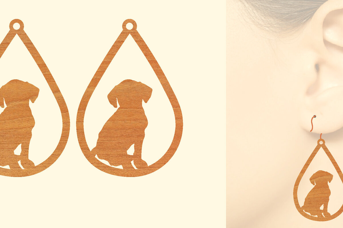 Intra απο ξύλο plywood 3mm-4mm πάχος - Ξύλινα σκουλαρίκια με λέιζερ  Δίασταση 3x3 cm INTRAFABR-65585978