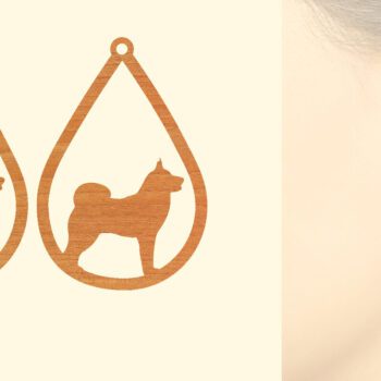 Intra απο ξύλο plywood 3mm-4mm πάχος - Ξύλινα σκουλαρίκια με λέιζερ Δίασταση 3x3 cm INTRAFABR-65586032 - Image 1