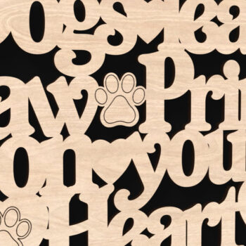 Intra απο ξύλο plywood 3mm-4mm πάχος - Σκύλοι αφήνουν αποτυπώματα ποδιών στο σημάδι της καρδιάς σας Δίασταση 4x4 cm INTRAFABR-105136328 - Image 2