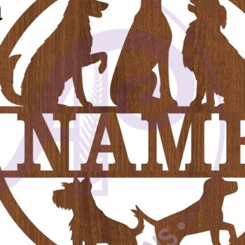 Intra απο ξύλο plywood 3mm-4mm πάχος - Dogs Silhouette Name Laser Δίασταση 30x20 cm INTRAFABR-109521057 - Image 4