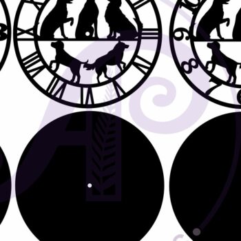 Intra απο ξύλο plywood 3mm-4mm πάχος -  με λέιζερ ρολόι τοίχου Dogs,  Δίασταση 30x20 cm INTRAFABR-107856243 - Image 4