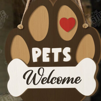 Intra απο ξύλο plywood 3mm-4mm πάχος - Σκύλοι Καλωσορίζουν Άτομα Ανεκτά Σήμα | CNC Δίασταση 30x20 cm INTRAFABR-123038925 - Image 1