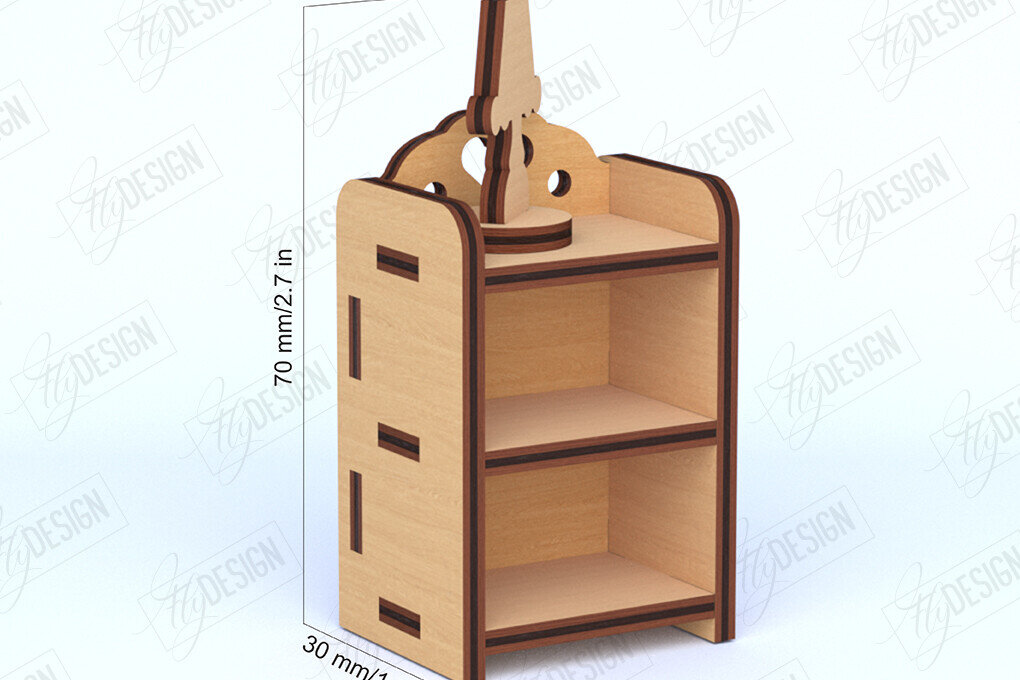 Intra απο ξύλο plywood 3mm-4mm πάχος - Έπιπλα Κουκλόσπιτου | Κομοδίνο κούκλα Δίασταση 20x20 cm INTRAFABR-119537705