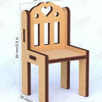 Intra απο ξύλο plywood 3mm-4mm πάχος - Έπιπλα Κουκλόσπιτου | Καρέκλα κούκλας | CNC Δίασταση 20x20 cm INTRAFABR-119537715 - Image 1