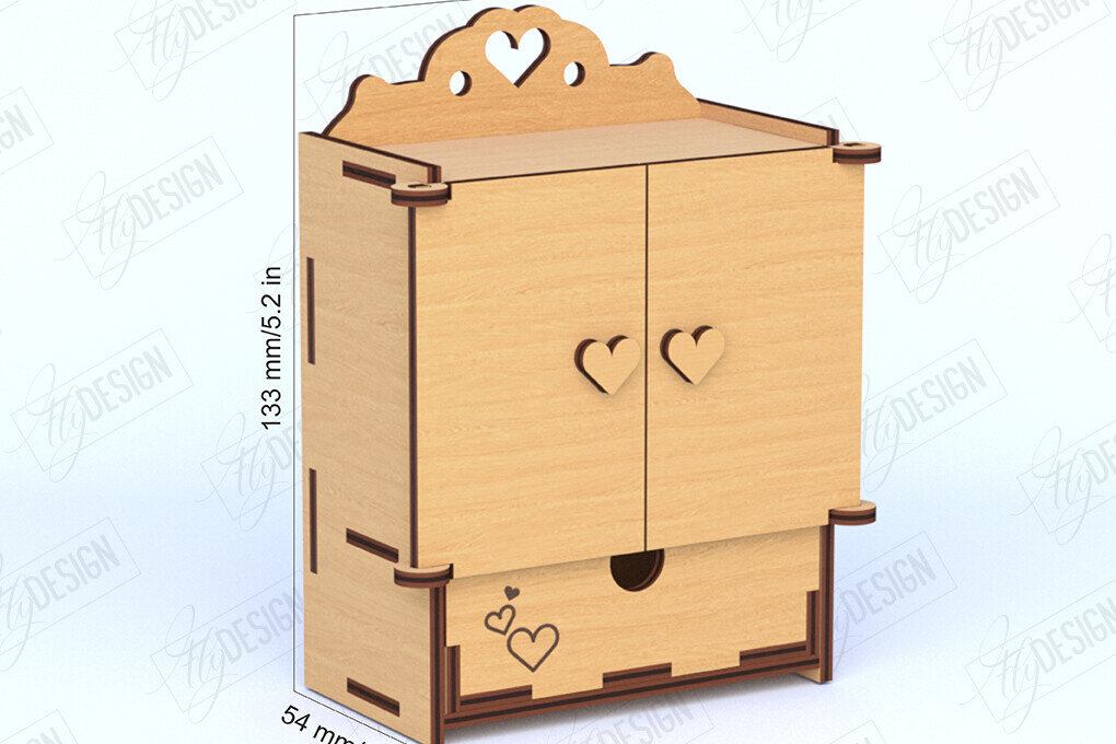 Intra απο ξύλο plywood 3mm-4mm πάχος - Έπιπλα Κουκλόσπιτου | Ντουλάπα κούκλας | CNC Δίασταση 20x20 cm INTRAFABR-119537729