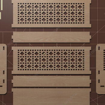 Intra απο ξύλο plywood 3mm-4mm πάχος - Σετ κουκλόσπιτο Κρεβάτι βρεφικής κούνιας, σχολικό γραφείο Δίασταση 30x20 cm INTRAFABR-68566508 - Image 2