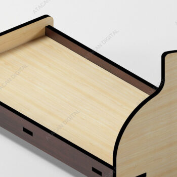 Intra απο ξύλο plywood 3mm-4mm πάχος - Σετ κουκλόσπιτο Κρεβάτι βρεφικής κούνιας, σχολικό γραφείο Δίασταση 30x20 cm INTRAFABR-68566508 - Image 4