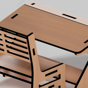 Intra απο ξύλο plywood 3mm-4mm πάχος - Σετ κουκλόσπιτο Κρεβάτι βρεφικής κούνιας, σχολικό γραφείο Δίασταση 30x20 cm INTRAFABR-68566508 - Image 7