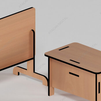 Intra απο ξύλο plywood 3mm-4mm πάχος - Σετ κουκλόσπιτο Κρεβάτι βρεφικής κούνιας, σχολικό γραφείο Δίασταση 30x20 cm INTRAFABR-68566508 - Image 8