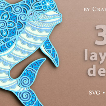 Intra απο ξύλο plywood 3mm-4mm πάχος -  αποκοπής  3D Layered Dolphin Δίασταση 30x20 cm INTRAFABR-37497442 - Image 1