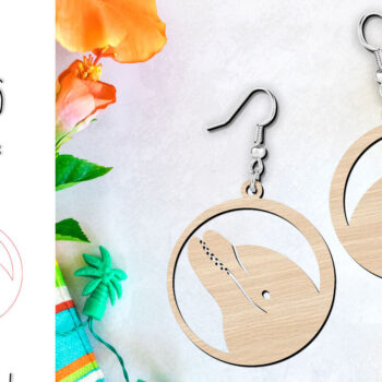 Intra απο ξύλο plywood 3mm-4mm πάχος - Σκουλαρίκια Dolphin Design Cut Laser Δίασταση 900x900 cm INTRAFABR-120429555 - Image 1