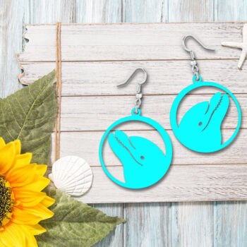 Intra απο ξύλο plywood 3mm-4mm πάχος - Σκουλαρίκια Dolphin Design Cut Laser Δίασταση 900x900 cm INTRAFABR-120429555 - Image 2