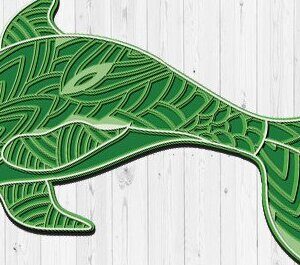 Intra απο ξύλο plywood 3mm-4mm πάχος - Dolphin Laser Cut  Δίασταση 30x30 cm INTRAFABR-36049084