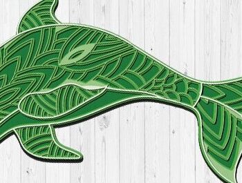 Intra απο ξύλο plywood 3mm-4mm πάχος - Dolphin Laser Cut  Δίασταση 30x30 cm INTRAFABR-36049084 - Image 1