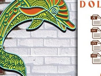 Intra απο ξύλο plywood 3mm-4mm πάχος - Dolphin Laser Cut Δίασταση 30x30 cm INTRAFABR-35967673 - Image 1