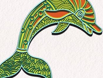 Intra απο ξύλο plywood 3mm-4mm πάχος - Dolphin Laser Cut Δίασταση 30x30 cm INTRAFABR-35967673 - Image 2